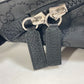 GUCCI Waist bag 449182 Nylon black GG Belt bag Shoulder Bag mens Used Authentic