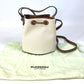 BURBERRY Tote Bag 8070576 Canvas / leather Ivorytype 2WAY Shoulder Bag TB Bucket Women Used Authentic