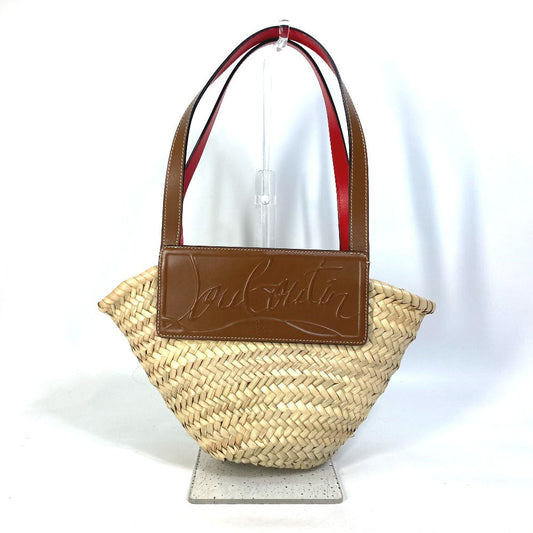 Christian Louboutin Handbag 1215226 Raffia leather beige basket bag basket bag basket