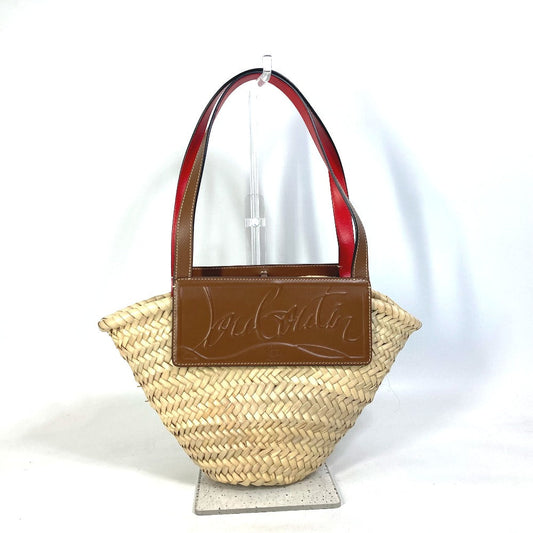 Christian Louboutin Handbag 1215226 Raffia leather beige basket bag basket bag basket
