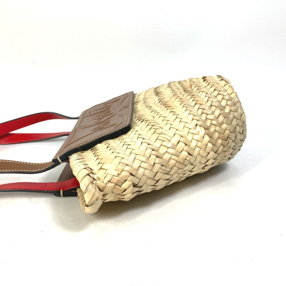 Christian Louboutin Handbag 1215226 Raffia leather beige basket bag basket bag basket