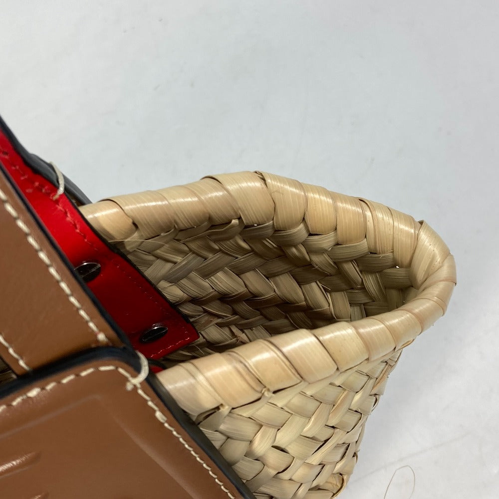 Christian Louboutin Handbag 1215226 Raffia leather beige basket bag basket bag basket