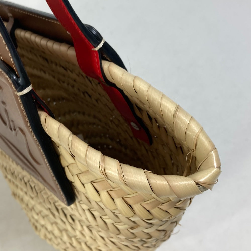 Christian Louboutin Handbag 1215226 Raffia leather beige basket bag basket bag basket