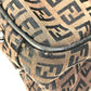 FENDI Handbag Canvas / leather Brown Zucchino Women Used Authentic