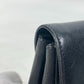 PRADA Clutch bag saffiano leather black Triangle logo plate Women Used Authentic