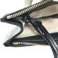 BALENCIAGA Clutch bag 347238 Leather, Mouton Black White logo Women Used Authentic