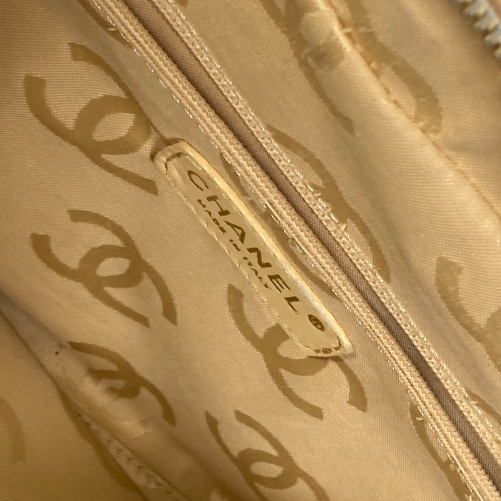 CHANEL Handbag leather beige CC COCO Mark Wild stitch Women Used Authentic