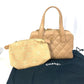 CHANEL Handbag leather beige CC COCO Mark Wild stitch Women Used Authentic