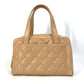 CHANEL Handbag leather beige CC COCO Mark Wild stitch Women Used Authentic