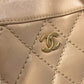 CHANEL Handbag leather beige CC COCO Mark Wild stitch Women Used Authentic