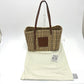 LOEWE Tote Bag Straw / leather beige square anagram Straw bag Women Used Authentic