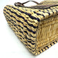 LOEWE Tote Bag Straw / leather beige square anagram Straw bag Women Used Authentic