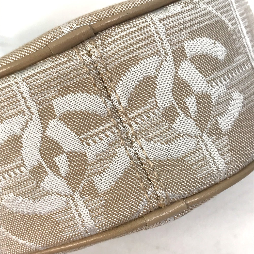 CHANEL Pouch A17682 canvas beige COCO Mark New travel line Women Used Authentic
