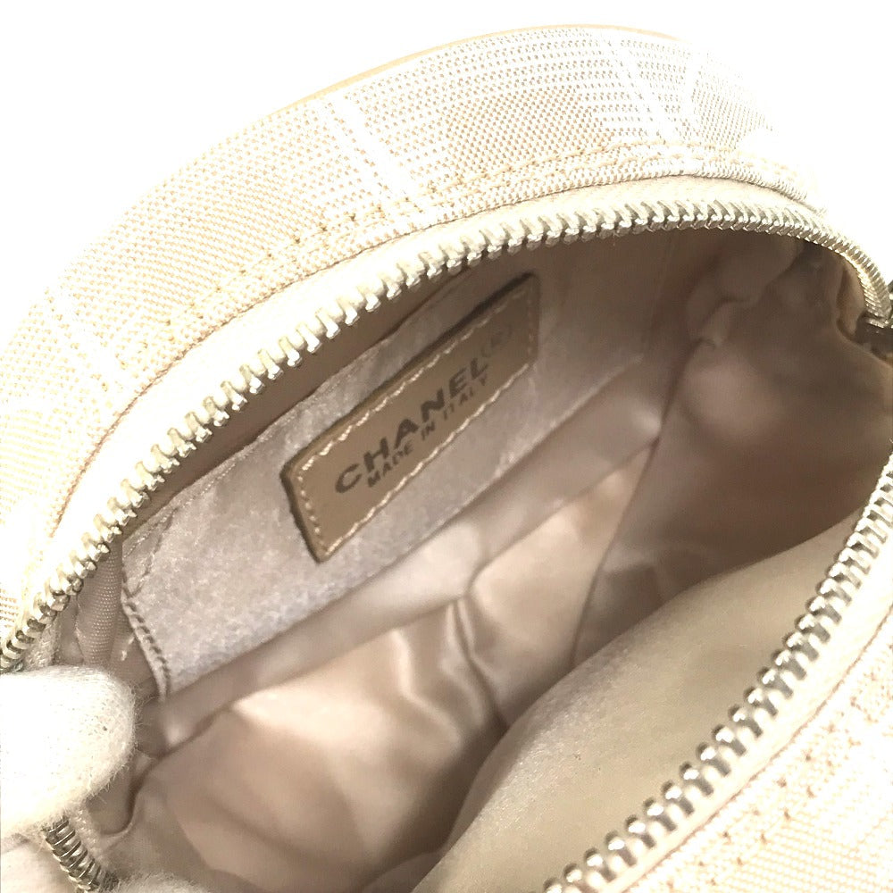 CHANEL Pouch A17682 canvas beige COCO Mark New travel line Women Used Authentic