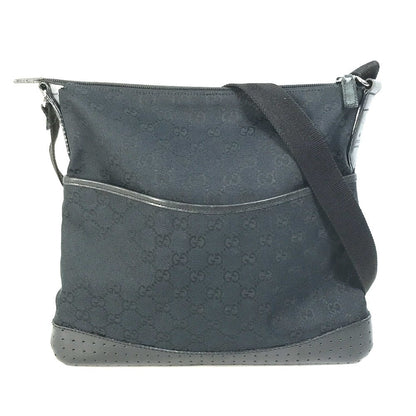 GUCCI Shoulder Bag 145857 GG canvas black GG Women Secondhand Authentic