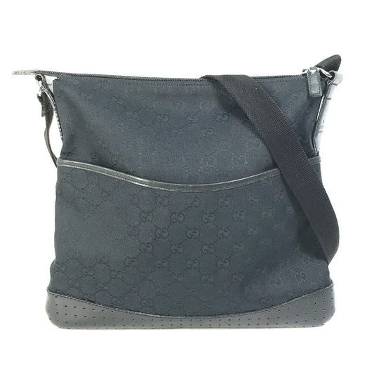 GUCCI Shoulder Bag 145857 GG canvas black GG Women Secondhand Authentic