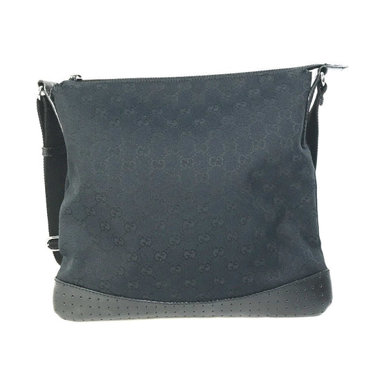 GUCCI Shoulder Bag 145857 GG canvas black GG Women Secondhand Authentic