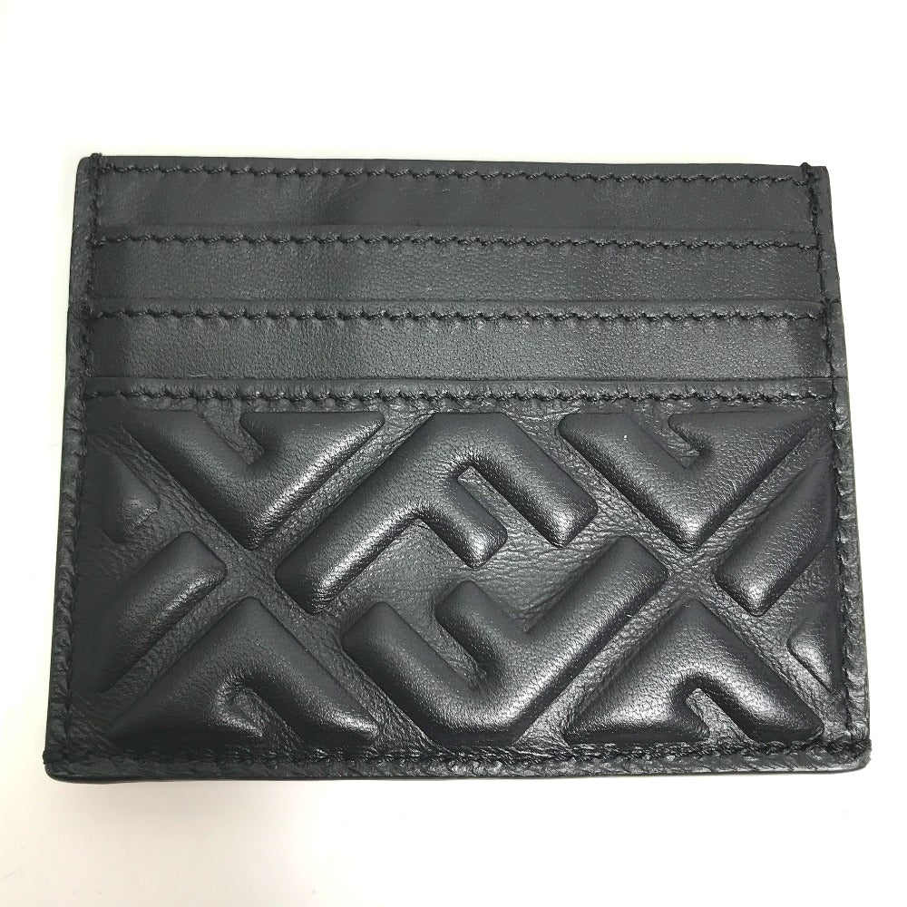 FENDI Coin case 8M0423 leather black baguette card holder Women Used Authentic
