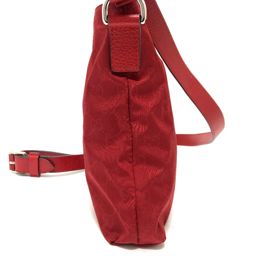 GUCCI Shoulder Bag 510342 Nylon / leather Red GG Women Used Authentic