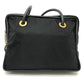 CELINE Shoulder Bag Nylon / leather black Circle logo vintage Women Used Authentic