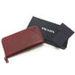 PRADA Long Wallet Purse 2ML317 leather Red type logo gradient Zip Around mens Used Authentic
