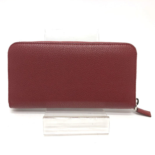 PRADA Long Wallet Purse 2ML317 leather Red type logo gradient Zip Around mens Used Authentic