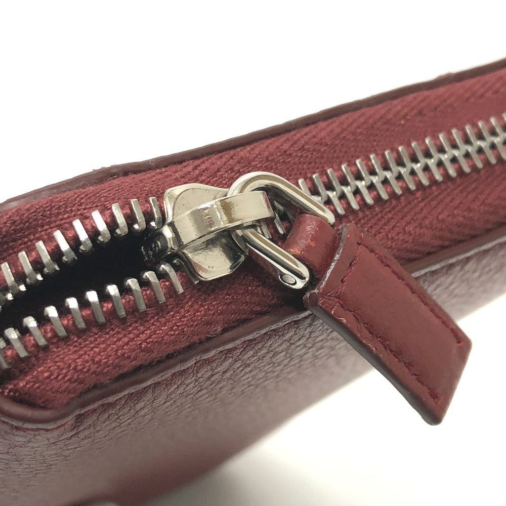 PRADA Long Wallet Purse 2ML317 leather Red type logo gradient Zip Around mens Used Authentic