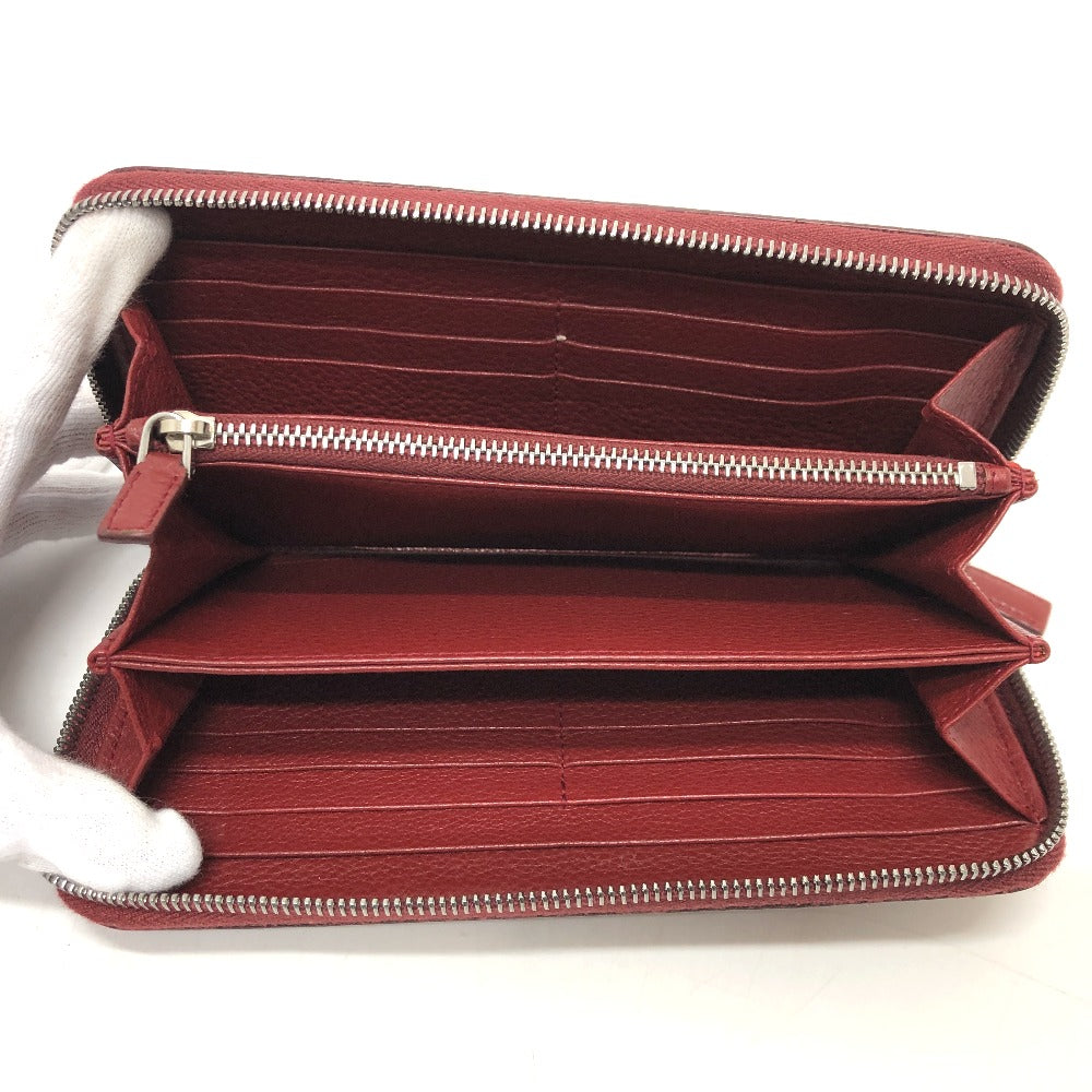 PRADA Long Wallet Purse 2ML317 leather Red type logo gradient Zip Around mens Used Authentic