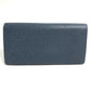 LOUIS VUITTON Long Wallet Purse M30662 Taiga Leather blue Taiga Portefeuille Braza mens Used Authentic