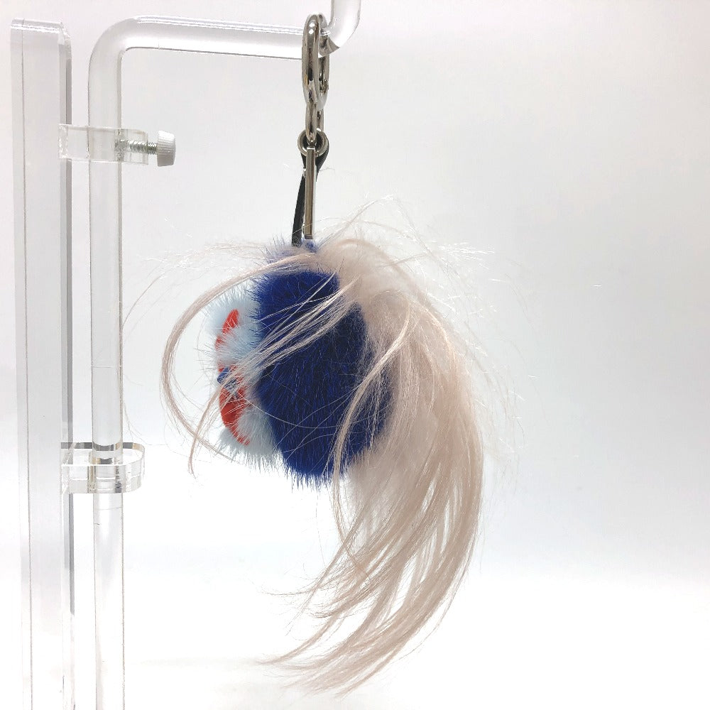 FENDI Bag charm fur blue Bag Bugs Bonbon charm