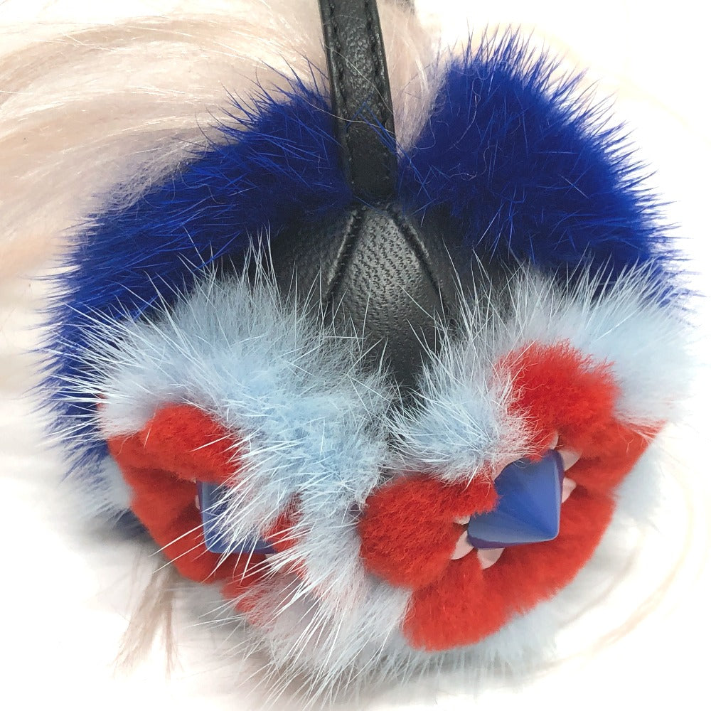 FENDI Bag charm fur blue Bag Bugs Bonbon charm