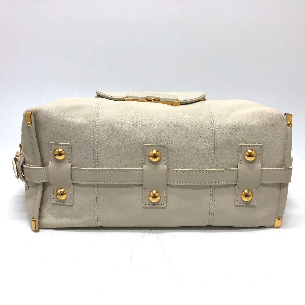 LOUIS VUITTON Boston Duffel bag leather white Sac Louis Women Used Authentic