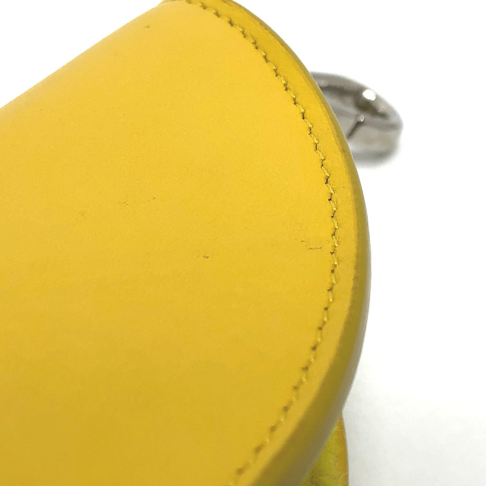 FENDI Bag charm 7AR706 leather yellow taco motif Coin case
