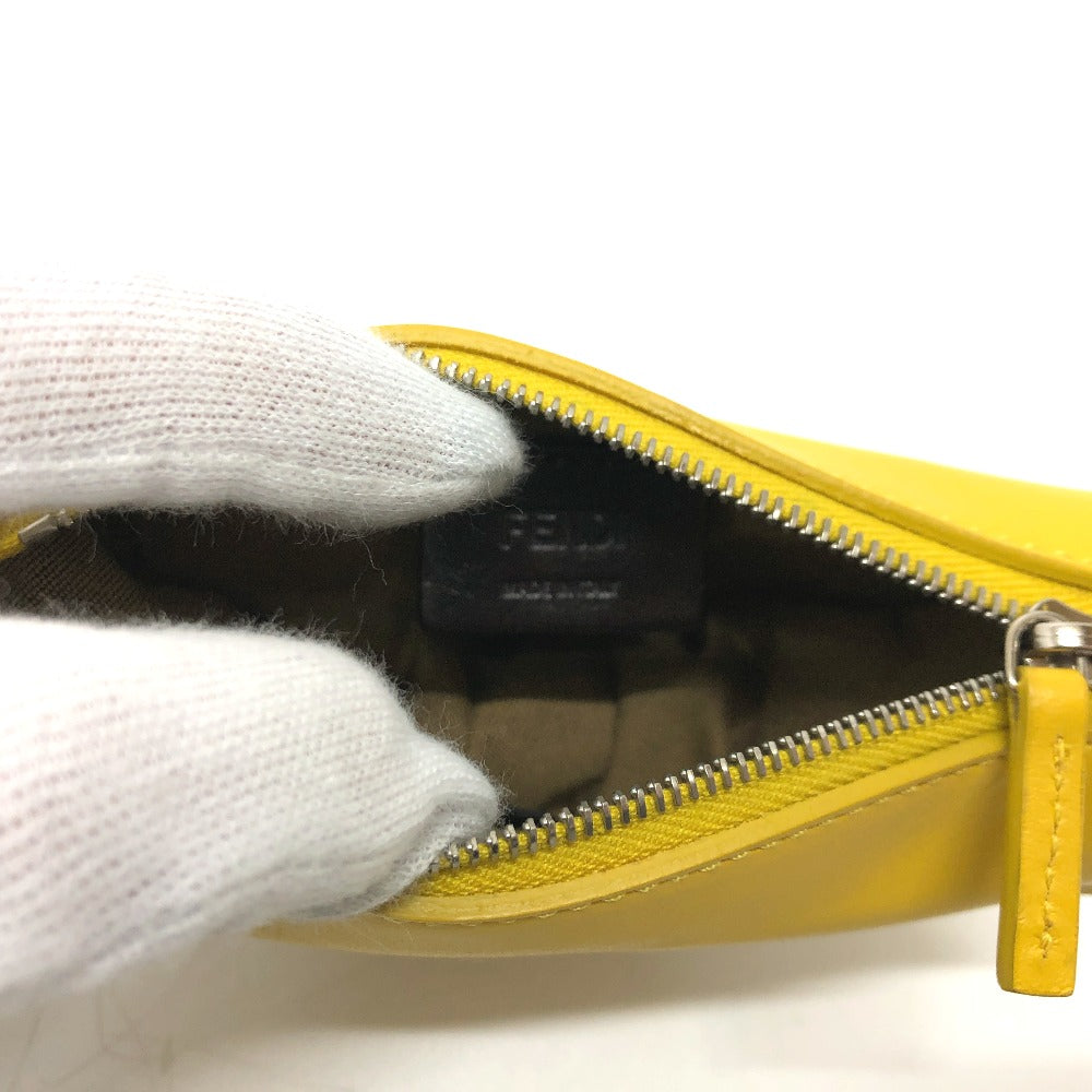 FENDI Bag charm 7AR706 leather yellow taco motif Coin case