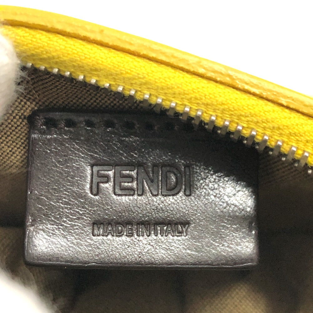 FENDI Bag charm 7AR706 leather yellow taco motif Coin case