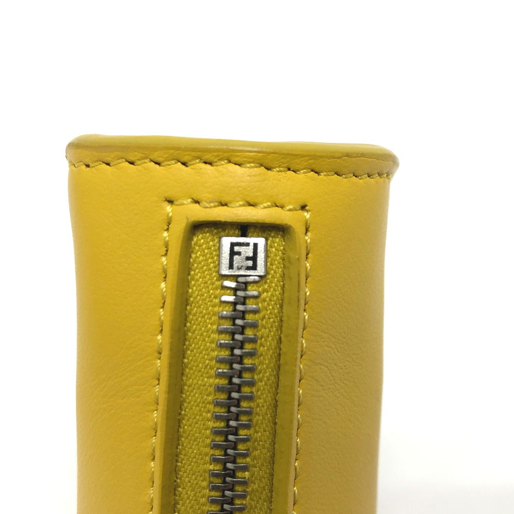 FENDI Bag charm 7AR706 leather yellow taco motif Coin case