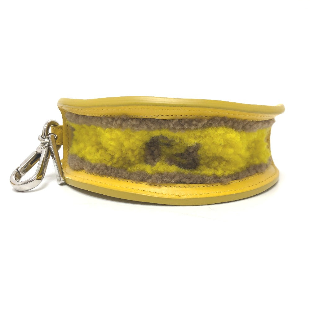 FENDI Bag charm 7AR706 leather yellow taco motif Coin case