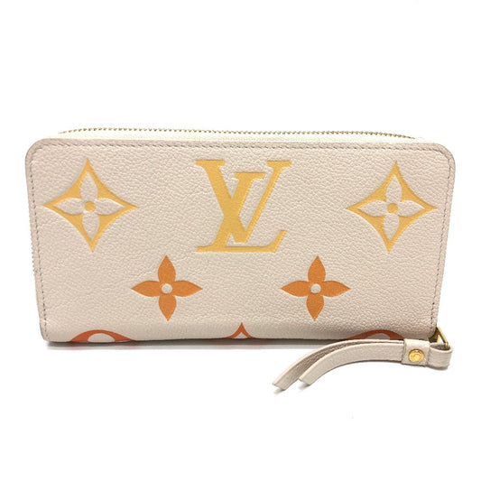 LOUIS VUITTON Long Wallet Purse M80402 Monogram Ann Platt Leather beige Monogram Ann Platt Zippy wallet Women Used Authentic