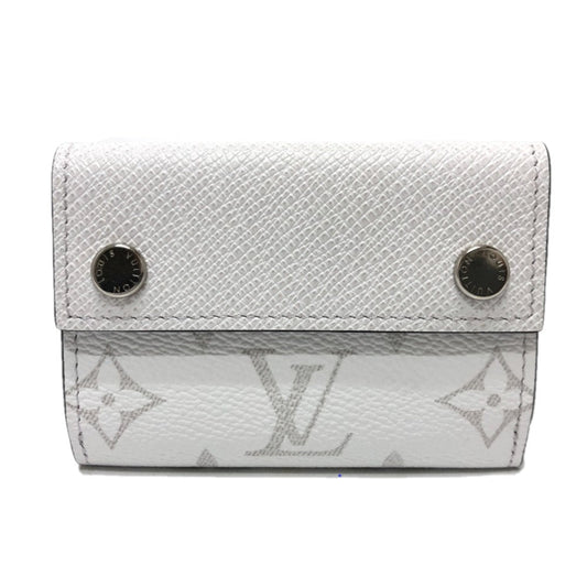 LOUIS VUITTON Trifold wallet M30899 leather white Wallet Compact Wallet Tiger Lama Monogram Discovery compact wallet mens Used Authentic