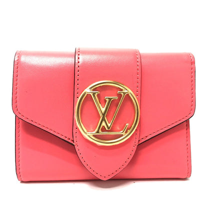 LOUIS VUITTON Trifold wallet M69177 leather pink LV circle Portefeuille LV Pont Neuf Compact