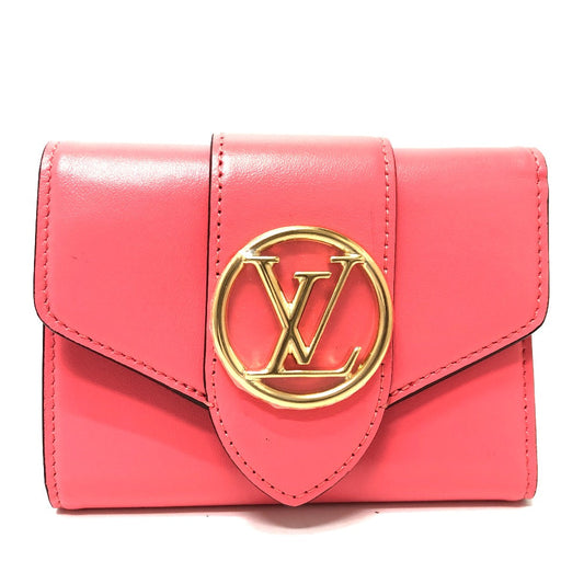 LOUIS VUITTON Trifold wallet M69177 leather pink LV circle Portefeuille LV Pont Neuf Compact