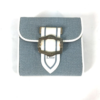 Dior Folded wallet Canvas / leather blue Bicolor logo W Hook Wallet