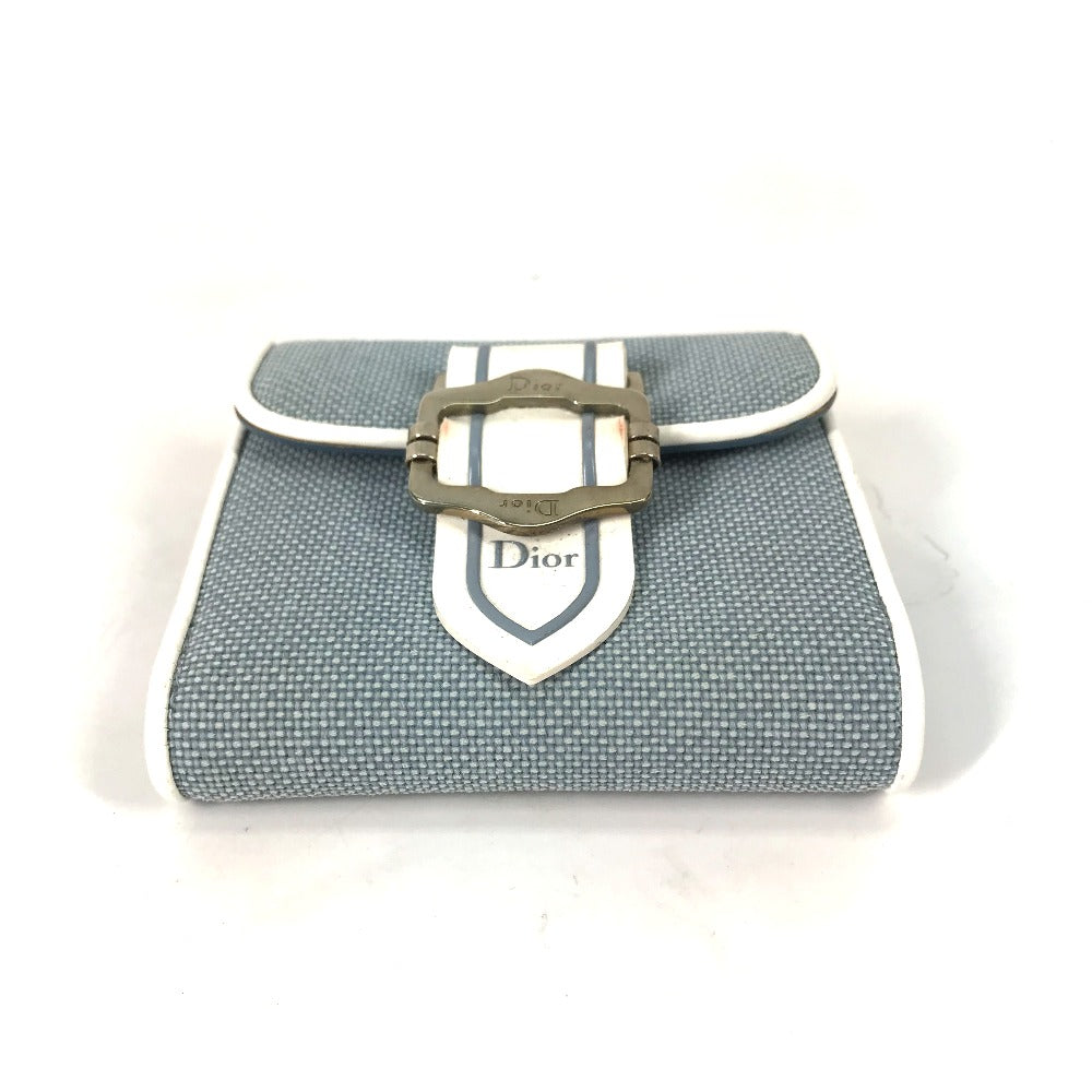 Dior Folded wallet Canvas / leather blue Bicolor logo W Hook Wallet