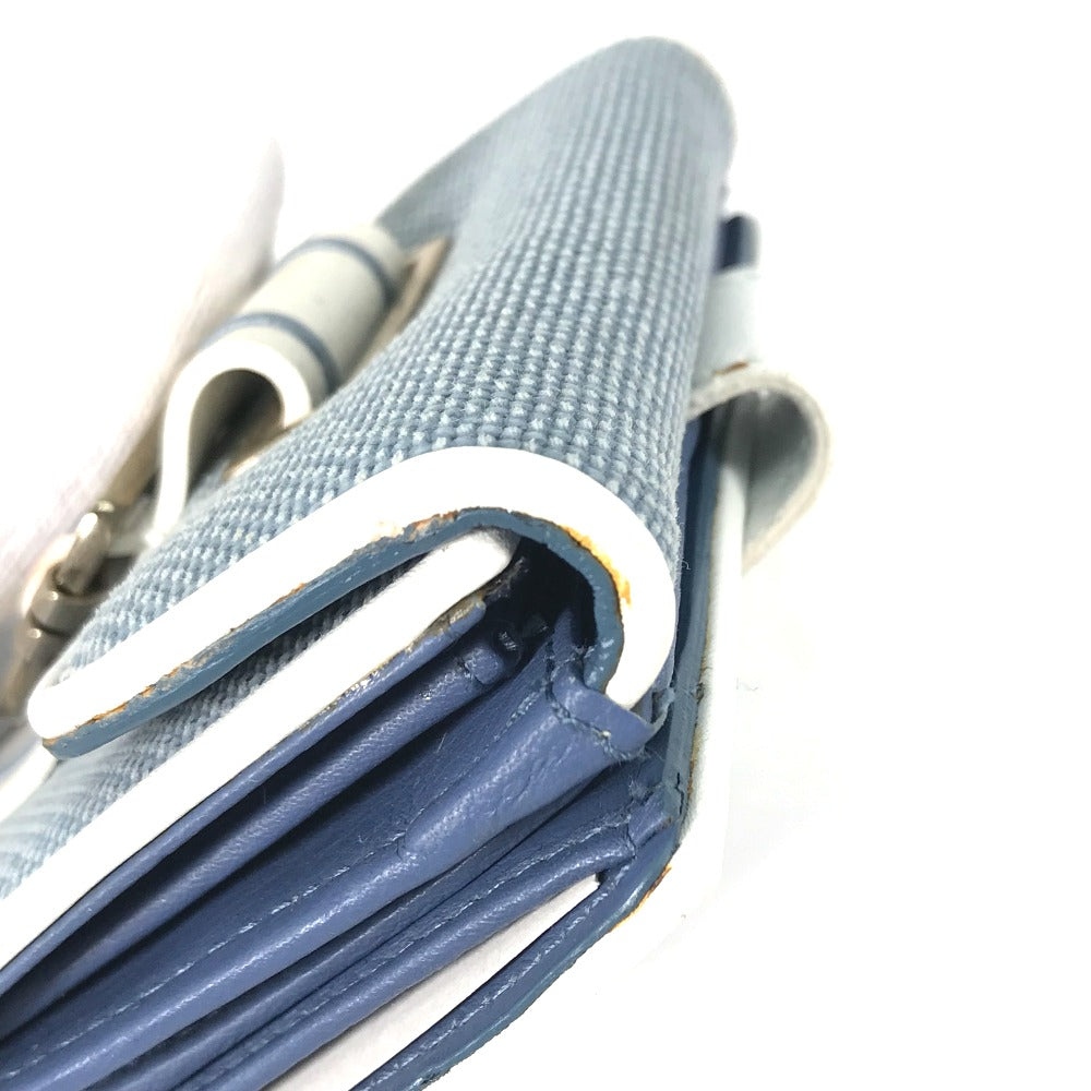 Dior Folded wallet Canvas / leather blue Bicolor logo W Hook Wallet