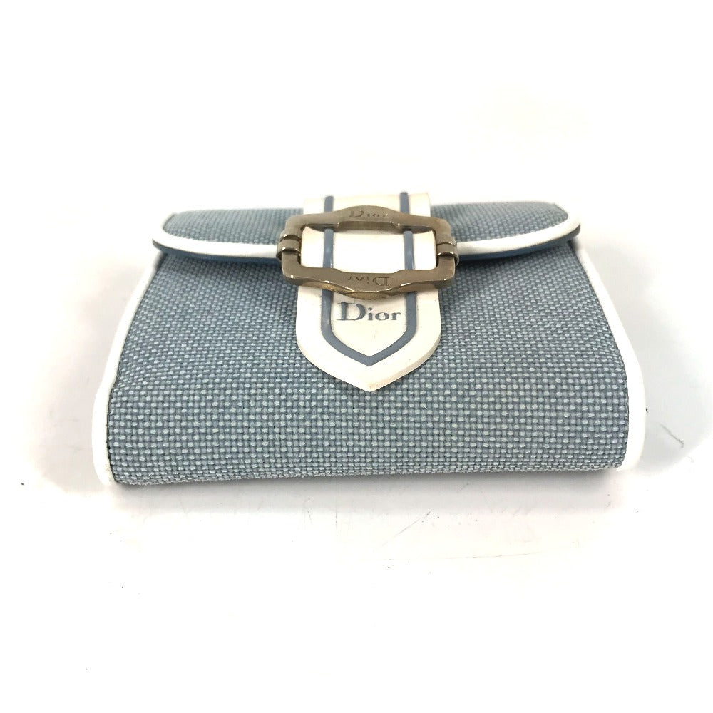 Dior Folded wallet Canvas / leather blue Bicolor logo W Hook Wallet