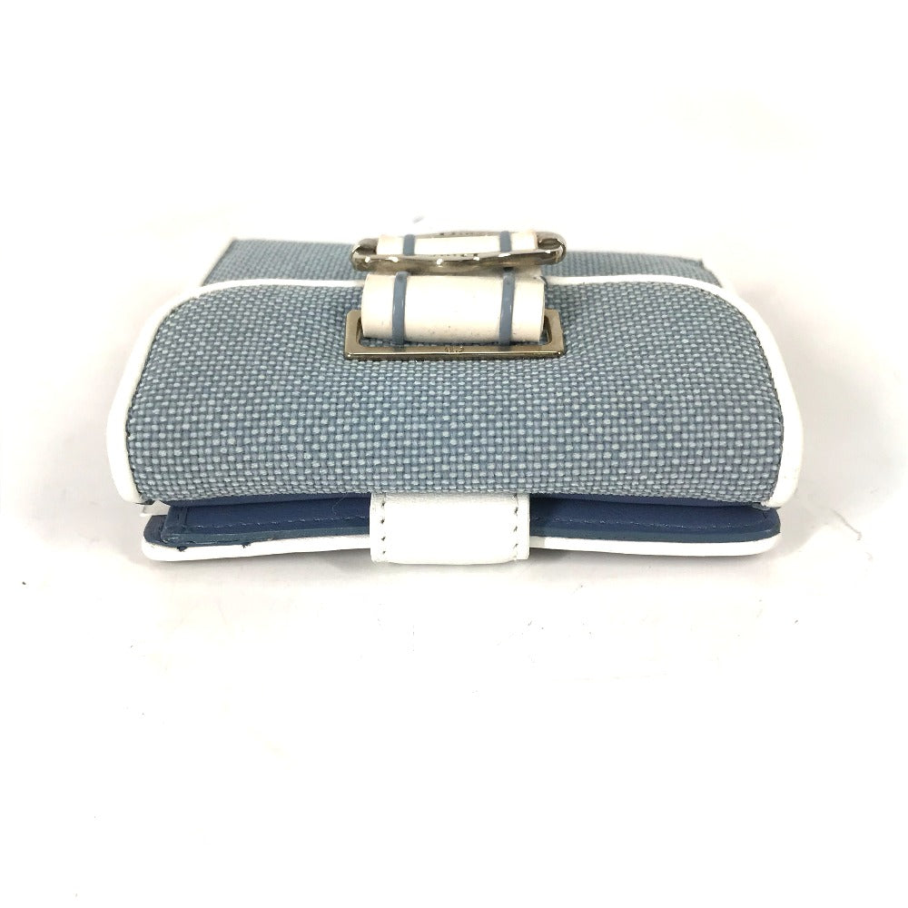 Dior Folded wallet Canvas / leather blue Bicolor logo W Hook Wallet