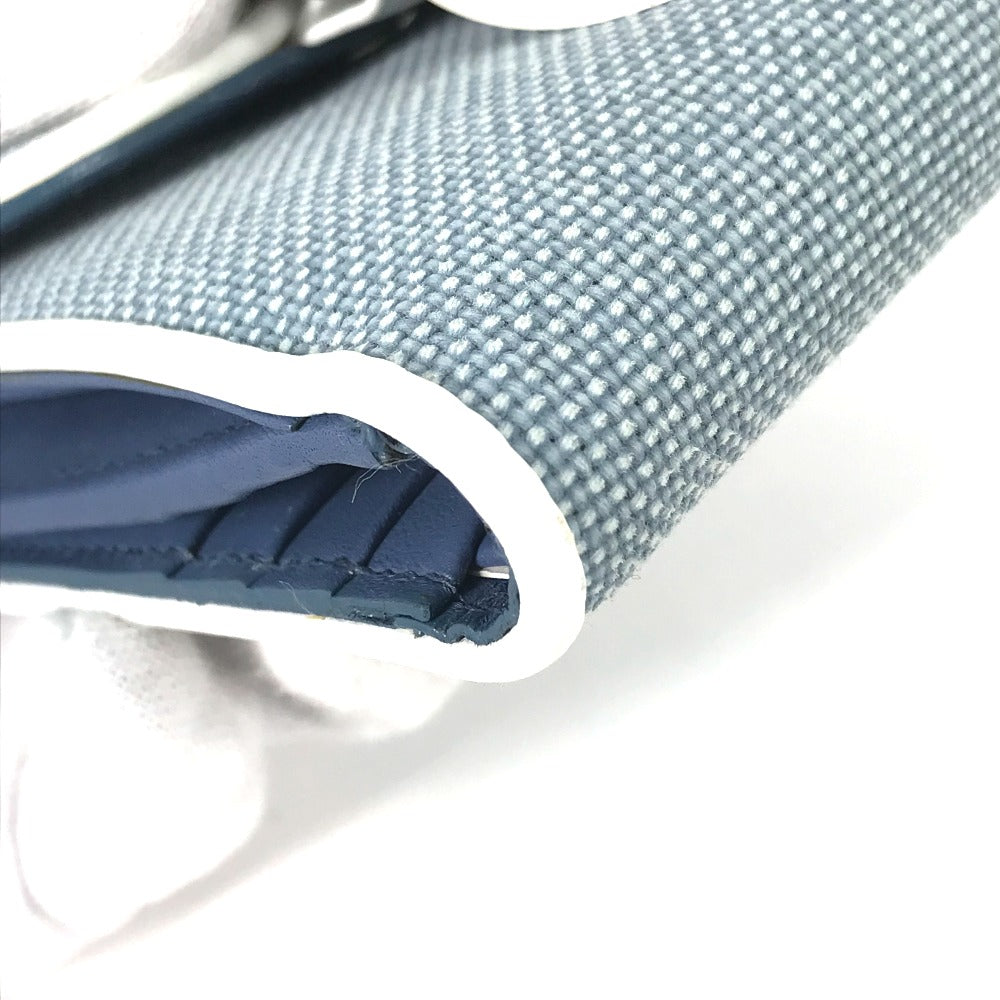 Dior Folded wallet Canvas / leather blue Bicolor logo W Hook Wallet