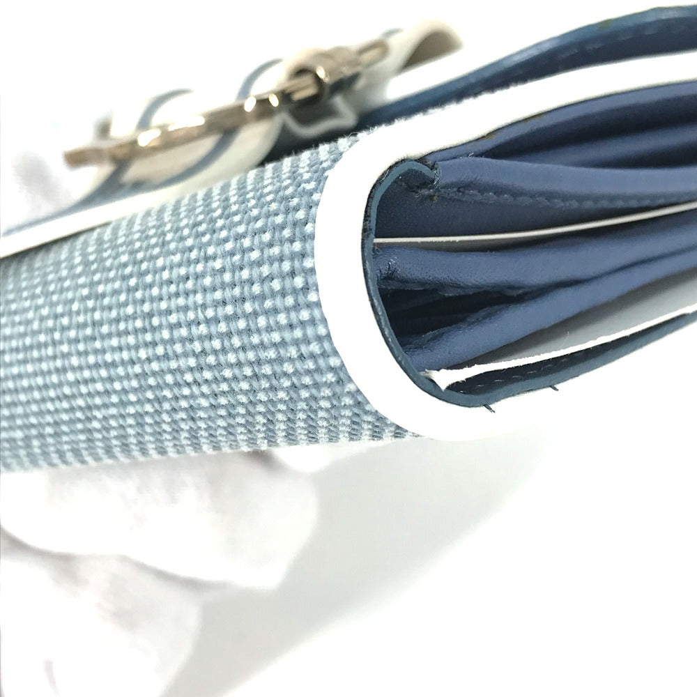 Dior Folded wallet Canvas / leather blue Bicolor logo W Hook Wallet