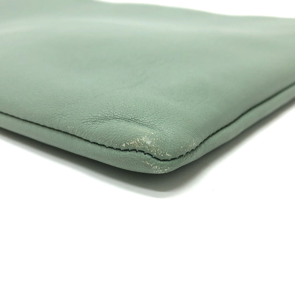 CELINE Clutch bag leather Green type business bag Women Used Authentic