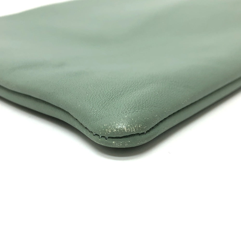 CELINE Clutch bag leather Green type business bag Women Used Authentic